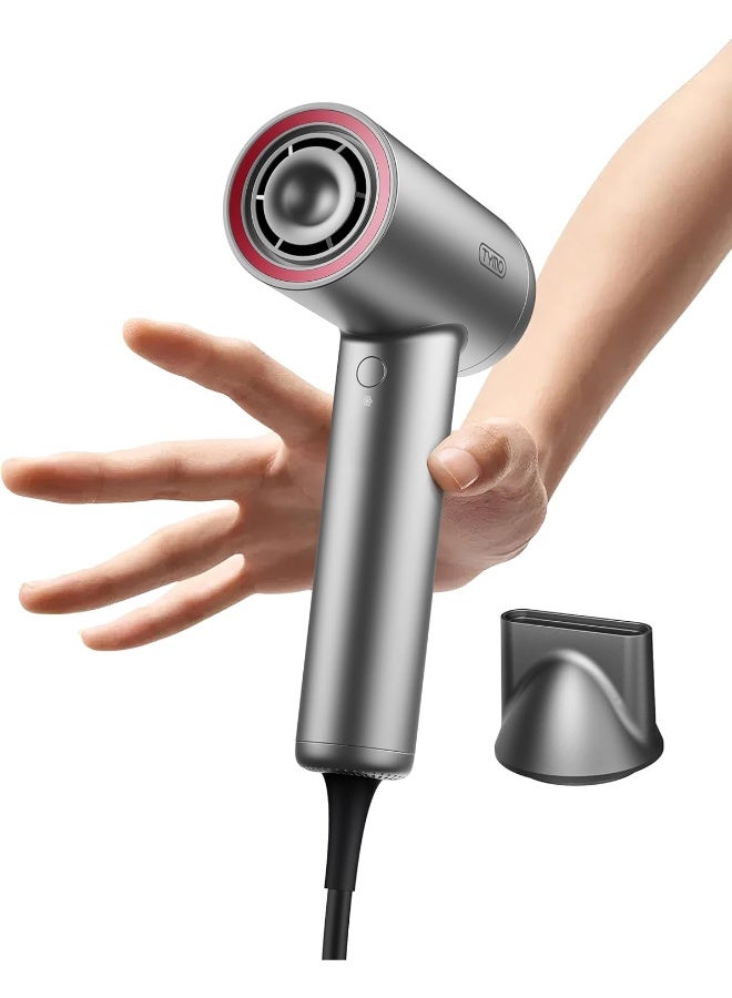 TYMO مجفف شعر أيوني - مجفف شعر بقوة 100 مليون أيون سالب و 23م/ث قوة هواء قوية، خفيف جداً بوزن 380غ فقط، محرك بدون فرشاة بسرعة 110,000 دورة في الدقيقة، 12 وضعية مدمجة، للاستخدام المنزلي والسفر، AIRHYPE LITE - Image 1